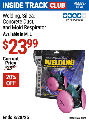 Harbor Freight Coupons, HF Coupons, 20% off - GERSON Welding, Silica, Concrete Dust & Mold Respirator for $24.99