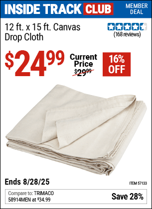 Harbor Freight Coupons, HF Coupons, 20% off - 12 X 15 Canvas Drop Cloth