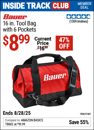 Harbor Freight Coupons, HF Coupons, 20% off - 16 In. Tool Bag With 6 Pockets