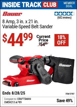 Harbor Freight Coupons, HF Coupons, 20% off - 8 Amp 3 in. x 21 in. Variable Speed Belt Sander