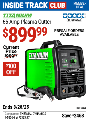 Harbor Freight Coupons, HF Coupons, 20% off - TITANIUM 65A Plasma Cutter 