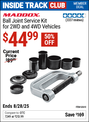 Harbor Freight Coupons, HF Coupons, 20% off - Ball Joint Service Kit For 2wd And 4wd Vehicles