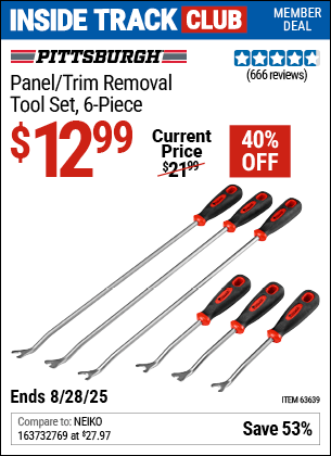 Harbor Freight Coupons, HF Coupons, 20% off - Panel/trim Removal Tool Set 6 Pc.