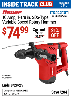 Harbor Freight Coupons, HF Coupons, 20% off - Bauer 10 Amp, 1-1/8
