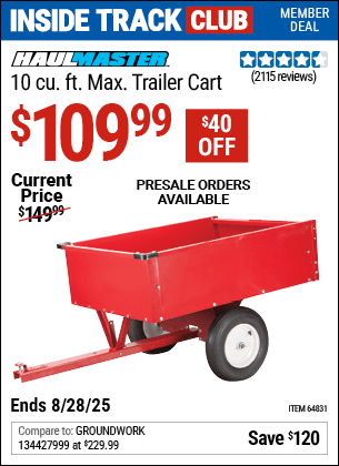 Harbor Freight Coupons, HF Coupons, 20% off - 10 Cu. Ft. Trailer Cart