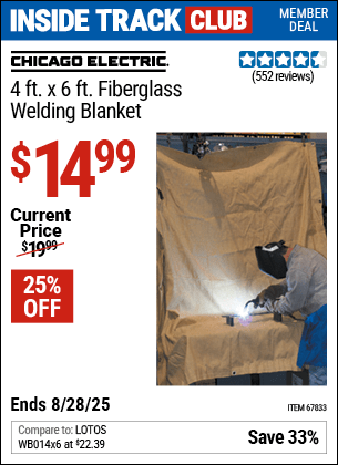 Harbor Freight Coupons, HF Coupons, 20% off - 4 Ft. X 6 Ft. Fiberglass Welding Blanket