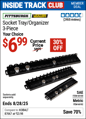 Harbor Freight Coupons, HF Coupons, 20% off - 3 Piece Socket Tray/organizers