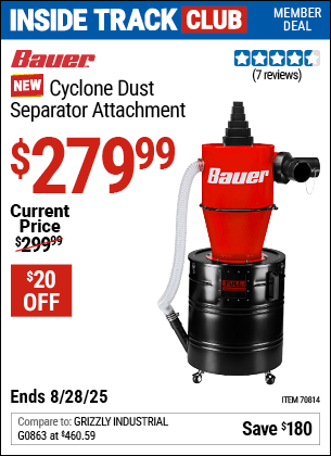 Harbor Freight Coupons, HF Coupons, 20% off - BAUER Cyclone Dust Separator Attachment for $279.99