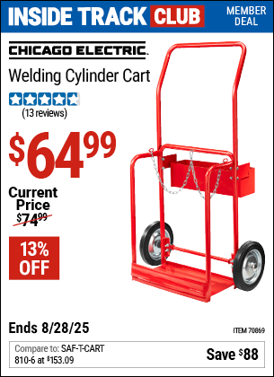 Harbor Freight Coupons, HF Coupons, 20% off - CHICAGO ELECTRIC Welding Cylinder Cart for $59.99