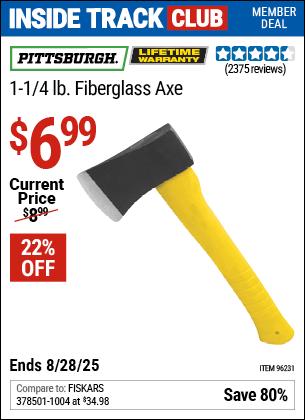 Harbor Freight Coupons, HF Coupons, 20% off - 1-1/4 Lb. Axe With 11-1/2