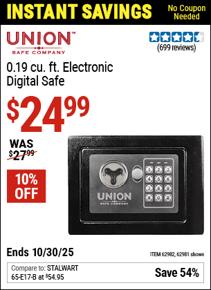 Harbor Freight Coupons, HF Coupons, 20% off - 0.19 Cubic Ft. Electronic Digital Safe