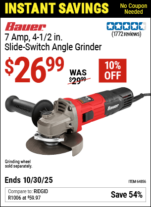 Harbor Freight Coupons, HF Coupons, 20% off - 4-1/2