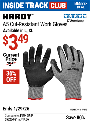 Harbor Freight Coupons, HF Coupons, 20% off - HARDY A5 Cut Resistant Work Gloves Large 