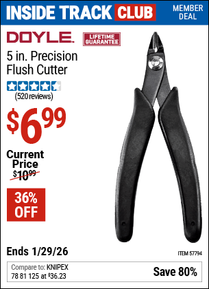 Harbor Freight Coupons, HF Coupons, 20% off - DOYLE 5 in. Precision Flush Cutter for $5.99