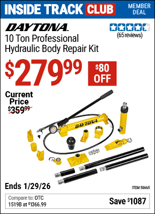 Harbor Freight Coupons, HF Coupons, 20% off - DAYTONA 10 ton Professional Hydraulic Body Repair Kit for $279.99