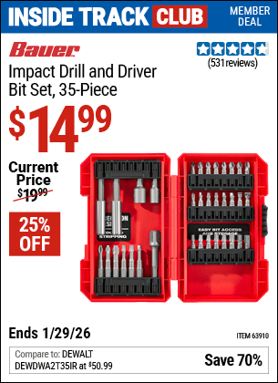 Harbor Freight Coupons, HF Coupons, 20% off - 35 Piece Impact Drill And Driver Bit Set