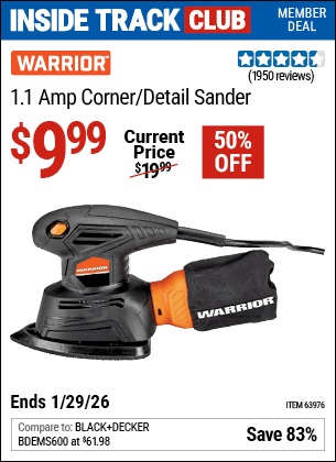 Harbor Freight Coupons, HF Coupons, 20% off - Warrior Palm Detail Sander