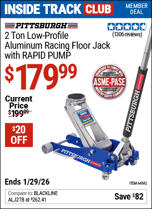 Harbor Freight Coupons, HF Coupons, 20% off - Rapid Pump 2 Ton Low Profile Aluminum Floor Jack