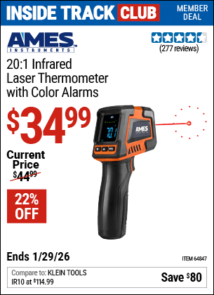 Harbor Freight Coupons, HF Coupons, 20% off - 20:1 Infrared Laser Thermometer