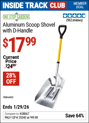 Harbor Freight Coupons, HF Coupons, 20% off - Aluminum Scoop Shovel With D-handle