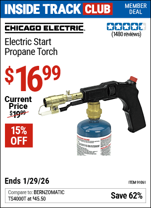 Harbor Freight Coupons, HF Coupons, 20% off - Electric Start Propane Torch