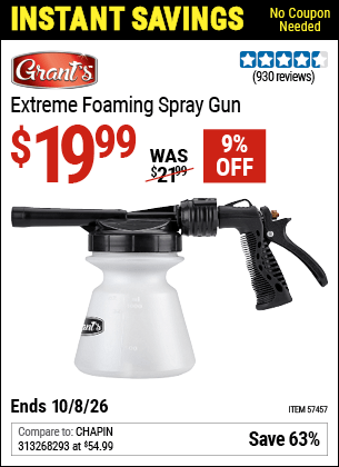 Harbor Freight Coupons, HF Coupons, 20% off - Extreme Foaming Spray Gun