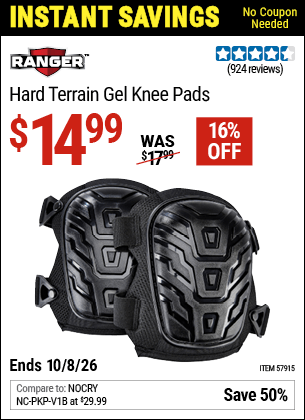 Harbor Freight Coupons, HF Coupons, 20% off - Hard Terrain Gel Knee Pads