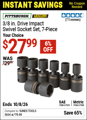 Harbor Freight Coupons, HF Coupons, 20% off - 7 Piece, 3/8