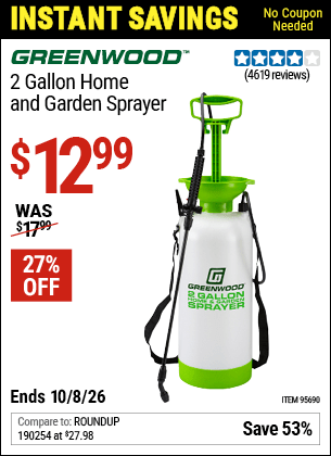 Harbor Freight Coupons, HF Coupons, 20% off - 2 Gallon Home And Garden Sprayer