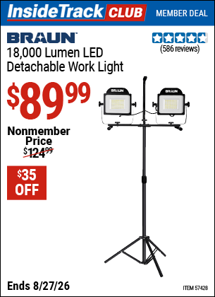 Harbor Freight Coupons, HF Coupons, 20% off - 18,000 Lumen LED Detachable Work Light
