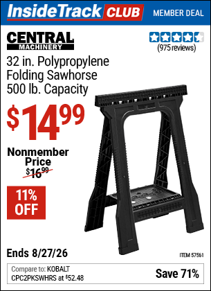 Harbor Freight Coupons, HF Coupons, 20% off - 500 lb. Sawhorse