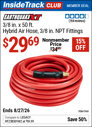 Harbor Freight Coupons, HF Coupons, 20% off - 3/8 in. x 50 ft. Hybrid Air Hose