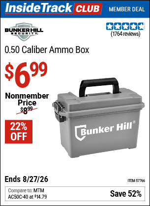 Harbor Freight Coupons, HF Coupons, 20% off - 0.50 Caliber Ammo Box