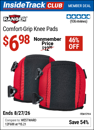 Harbor Freight Coupons, HF Coupons, 20% off - RANGER Comfort Grip Knee Pads for $8