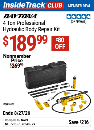 Harbor Freight Coupons, HF Coupons, 20% off - DAYTONA 4 Ton Professional Hydraulic Body Repair Kit for $189.99