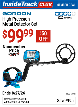 Harbor Freight Coupons, HF Coupons, 20% off - GORDON High Precision Metal Detector Set 