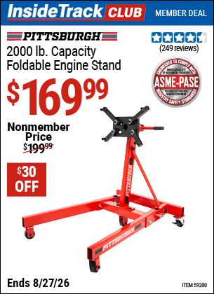Harbor Freight Coupons, HF Coupons, 20% off - PITTSBURGH 2000 lb. Capacity Foldable Engine Stand for $169.99