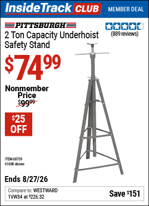 Harbor Freight Coupons, HF Coupons, 20% off - 2 Ton Underhoist Safety Stand