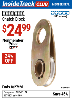 Harbor Freight Coupons, HF Coupons, 20% off - Snatch Block