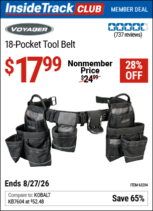 Harbor Freight Coupons, HF Coupons, 20% off - 18 Pocket Heavy Duty Tool Belt