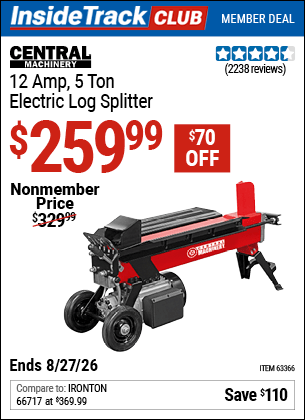 Harbor Freight Coupons, HF Coupons, 20% off - 5 Ton Log Splitter