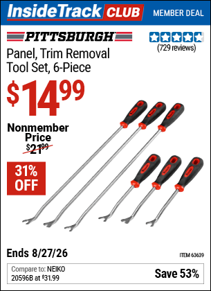 Harbor Freight Coupons, HF Coupons, 20% off - Panel/trim Removal Tool Set 6 Pc.