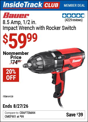 Harbor Freight Coupons, HF Coupons, 20% off - Bauer 1/2