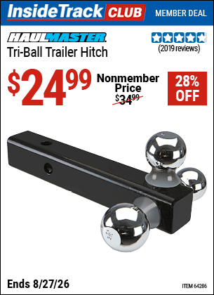 Harbor Freight Coupons, HF Coupons, 20% off - Haul Master Triple Ball Hitch