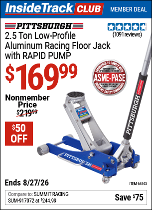 Harbor Freight Coupons, HF Coupons, 20% off - 2.5 ton Aluminum Rapid Pumpxc2xae Racing Floor Jack