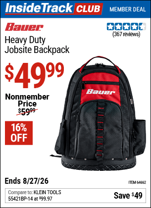 Harbor Freight Coupons, HF Coupons, 20% off - Heavy Duty Jobsite Backpack