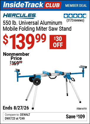 Harbor Freight Coupons, HF Coupons, 20% off - Hercules Heavy Duty Mobile Miter Saw Stand