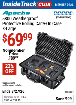 Harbor Freight Coupons, HF Coupons, 20% off - Apache 5800 Roller Carry On Case