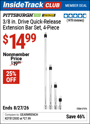 Harbor Freight Coupons, HF Coupons, 20% off - 4 Piece 3/8