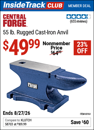 Harbor Freight Coupons, HF Coupons, 20% off - 55 Lb. Rugged Cast Iron Anvil